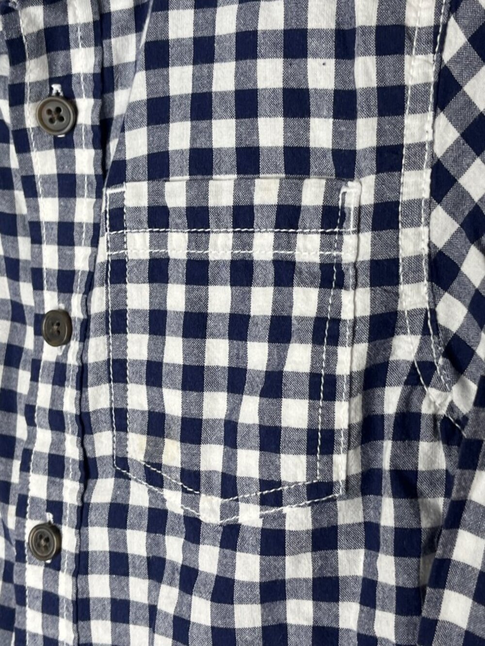 Cat & Jack Boys Plaid Button Down Shirt XS 4-5 Blue White Long Sleeve - Picture 9 of 12